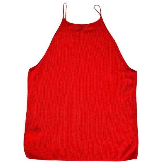 Banana Republic Linen Knit Tank Top Women's Medium High Neck Burnt Orange Shirt - Picture 6 of 13